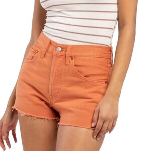 Levi's Women's Orange 501 High Waisted Shorts NWT
